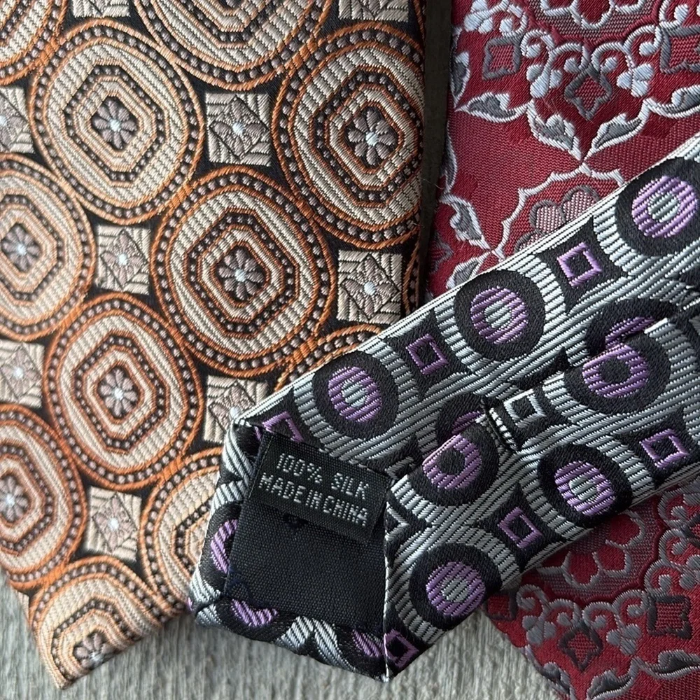 Lot of 3 Pronto Uomo Ties 100% Silk Men's
